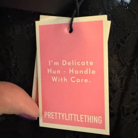 PrettyLittleThing Black Lace Jumpsuit Size 12 - Picture 8 of 14